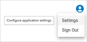 The profile menu with the settings option highlighted The profile menu with the settings option highlighted