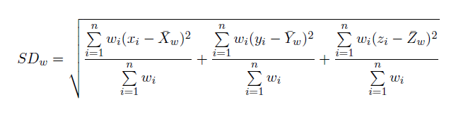 Weighted distance equation Weighted distance equation